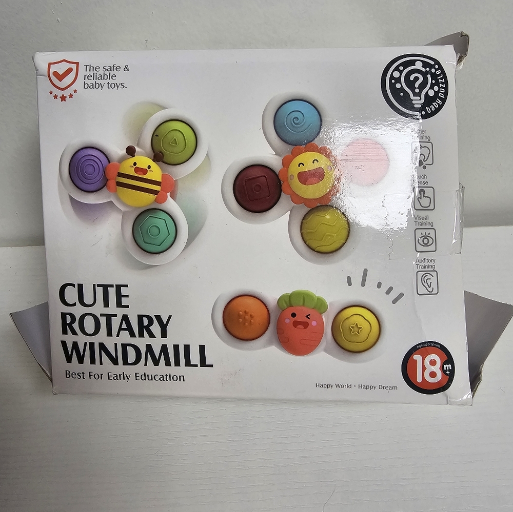 Cute Rotary Windmill Early Learning Suction Toy 18+months